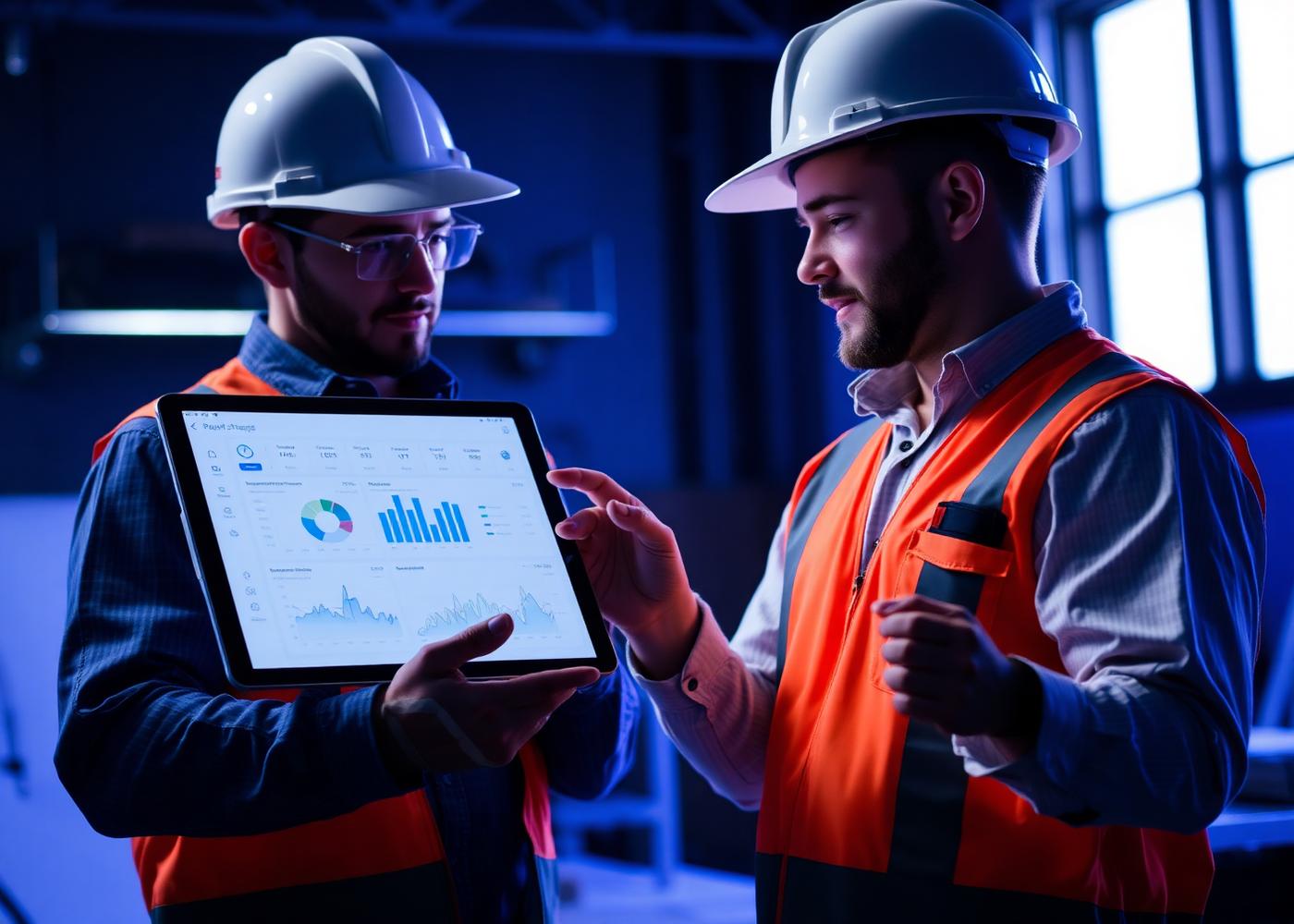 Contractor reviewing campaign analytics